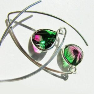Sale, Adorable Watermelon Tourmaline Earrings, 925 Silver