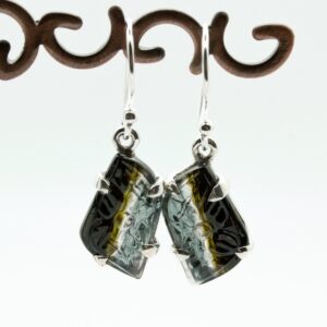 Sterling Silver Carved Watermelon Tourmaline Earrings