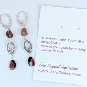 Sterling Silver and Watermelon Tourmaline Earrings