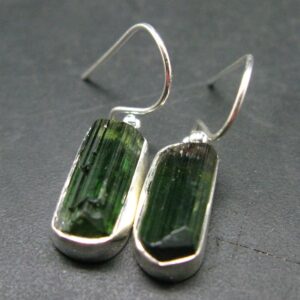 Watermelon Tourmaline Sterling Silver Earrings From Brazil - 1.2" - 3.94 Grams