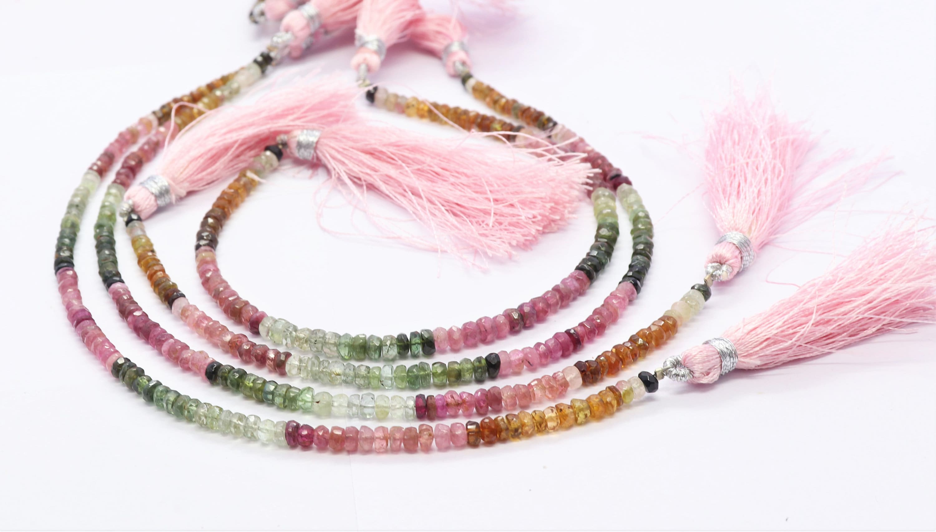 Aaa Natural Multi Tourmaline Faceted Rondelle Beads, 3-3.5mm Watermelon Tourmaline Gemstone Beads 8 Inch Tourmaline Rondelle Beads Wholesale
