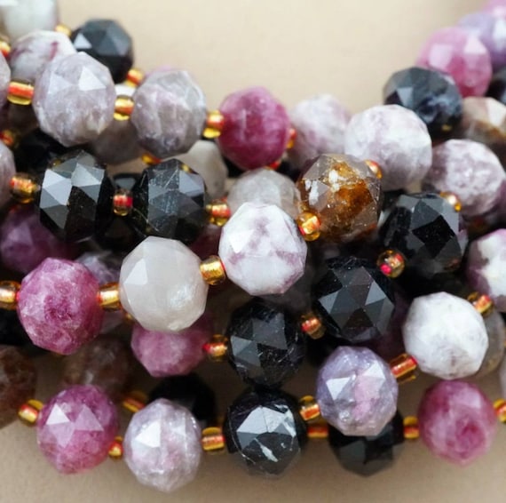 Watermelon Tourmaline (rondelle)(triangle-faceted)(10x8mm)(15.5"strand) Watermelon Tourmaline (rondelle)(triangle-faceted)(10x8mm)(15.5"strand)
