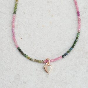 14K GOLD Mixed Tourmaline Necklace | Watermelon tourmaline necklace 2mm | Multicolor tourmaline jewelry | Tourmaline 14K 14K GOLD Mixed Tourmaline Necklace | Watermelon tourmaline necklace 2mm | Multicolor tourmaline jewelry | Tourmaline 14K