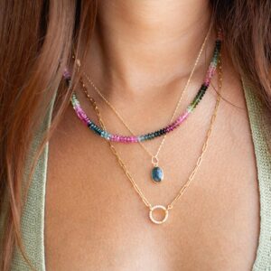 14K GOLD Mixed Tourmaline Beaded Necklace Watermelon tourmaline necklace | Multi color tourmaline jewelry | Tourmaline necklace 14K GOLD Mixed Tourmaline Beaded Necklace Watermelon tourmaline necklace | Multi color tourmaline jewelry | Tourmaline necklace