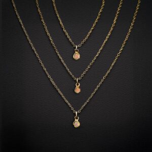24k Gold Filled Mini Watermelon Tourmaline Necklace • Evil Eye Stone 24k Gold Filled Mini Watermelon Tourmaline Necklace • Evil Eye Stone