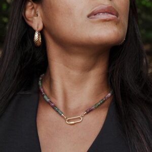 Aaaa+ Mixed Tourmaline Beaded Necklace , Watermelon Tourmaline Necklace [entp1390] , Multi Color Tourmaline Jewelry , W