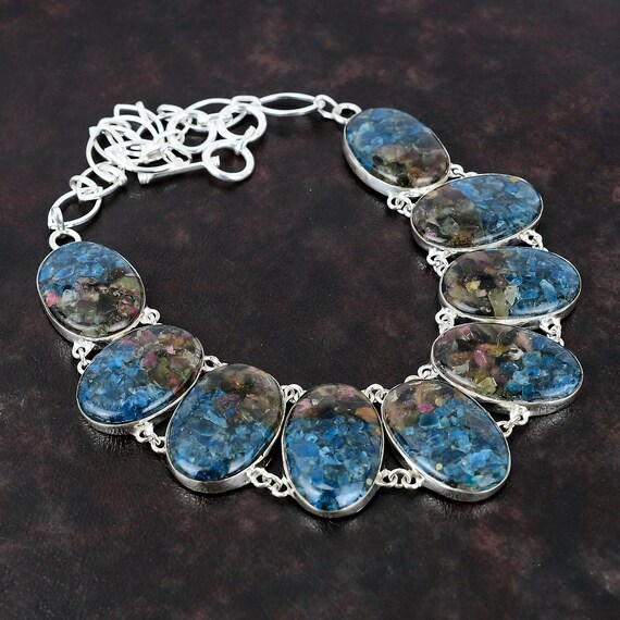 Copper Watermelon Tourmaline Necklace: Handmade 925 Sterling Silver, Adjustable Chain