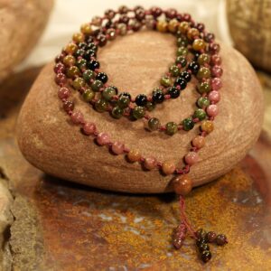 Watermelon Tourmaline Necklace • Watermelon Tourmaline Mala Beads • 6mm, 7mm, 8mm • Multi-Colored Tourmaline • 3834 Watermelon Tourmaline Necklace • Watermelon Tourmaline Mala Beads • 6mm, 7mm, 8mm • Multi-Colored Tourmaline • 3834