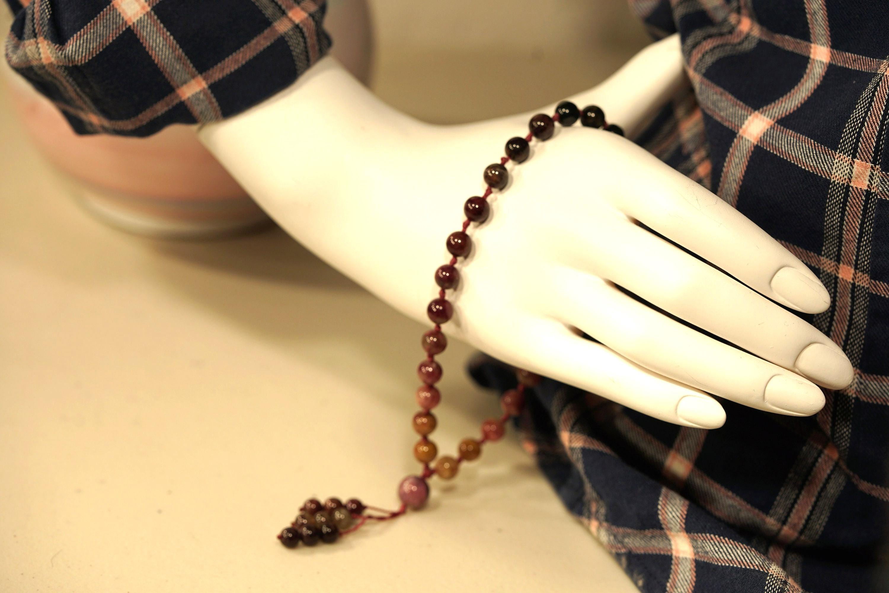 Watermelon Tourmaline Pocket Mala • 27+1 Bead Mala • 8mm • Mini Mala • Quarter Mala • Romantic Jewelry • The Poet's Panache • 3724 Watermelon Tourmaline Pocket Mala • 27+1 Bead Mala • 8mm • Mini Mala • Quarter Mala • Romantic Jewelry • The Poet's Panache • 3724