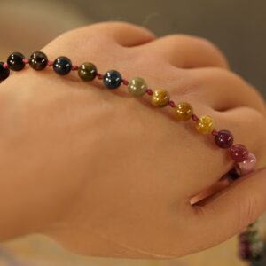 Watermelon Tourmaline Pocket Mala • Natural Art Mala • 27+1 Bead Mala • 6mm • Portable Peace Mala • Mini Mala • Mindfulness Minimala • 5028