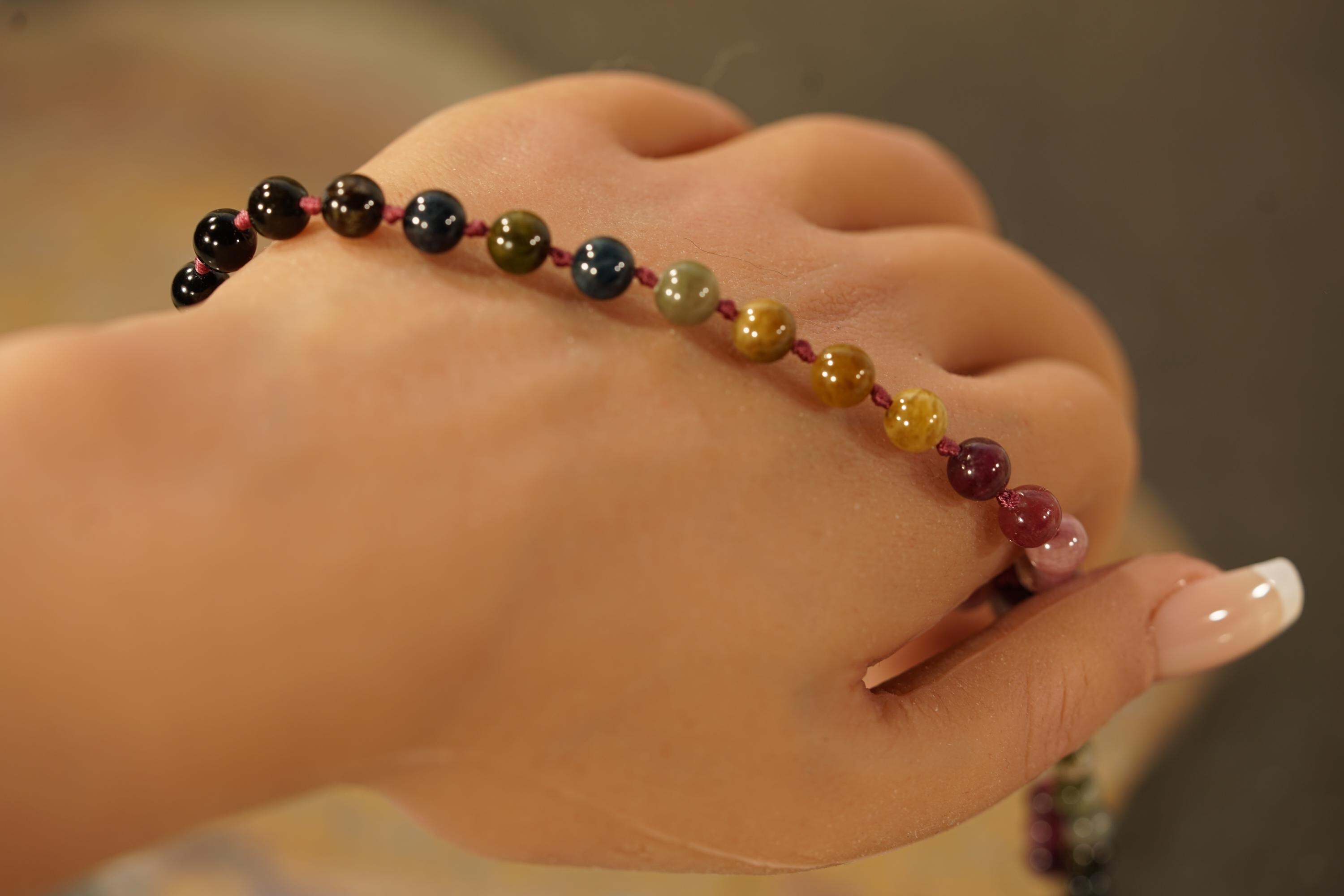 Watermelon Tourmaline Pocket Mala • Natural Art Mala • 27+1 Bead Mala • 6mm • Portable Peace Mala • Mini Mala • Mindfulness Minimala • 5028 Watermelon Tourmaline Pocket Mala • Natural Art Mala • 27+1 Bead Mala • 6mm • Portable Peace Mala • Mini Mala • Mindfulness Minimala • 5028