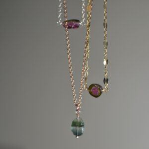 Watermelon Tourmaline Slice Necklace In Sterling Silver, 14k Gold // October Birthstone // Bicolor Tourmaline // Healing Crystal // Dainty Watermelon Tourmaline Slice Necklace In Sterling Silver, 14k Gold // October Birthstone // Bicolor Tourmaline // Healing Crystal // Dainty