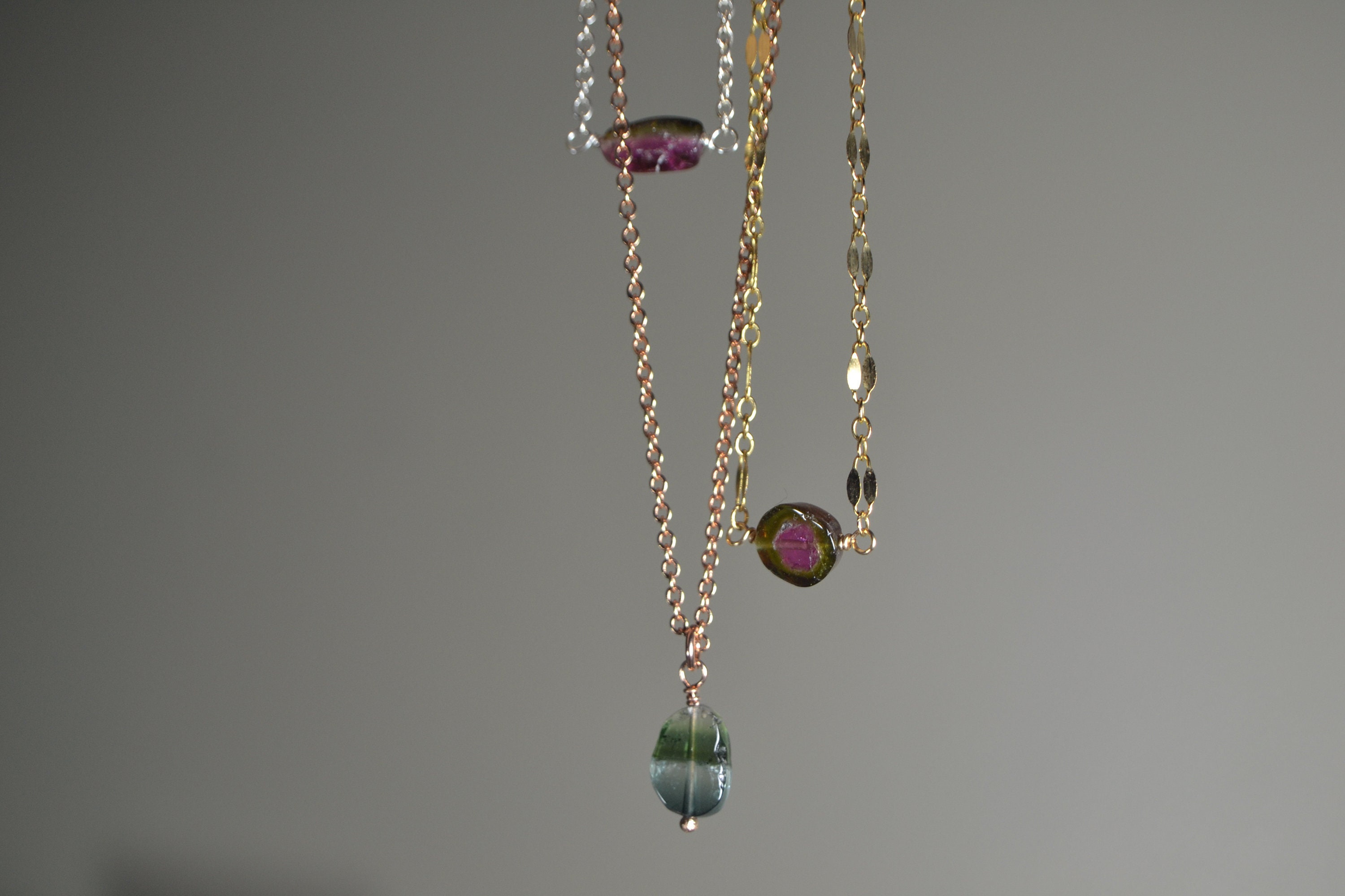 Watermelon Tourmaline Slice Necklace In Sterling Silver, 14k Gold // October Birthstone // Bicolor Tourmaline // Healing Crystal // Dainty Watermelon Tourmaline Slice Necklace In Sterling Silver, 14k Gold // October Birthstone // Bicolor Tourmaline // Healing Crystal // Dainty
