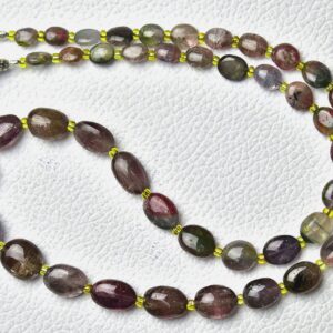 101 Cts, 16.5 Inch Strand Natural Watermelon Tourmaline Plain Beads Smooth Oval 4x6mm To 8x11mm Gemstone Bead Rare Tourmaline Beads No5136