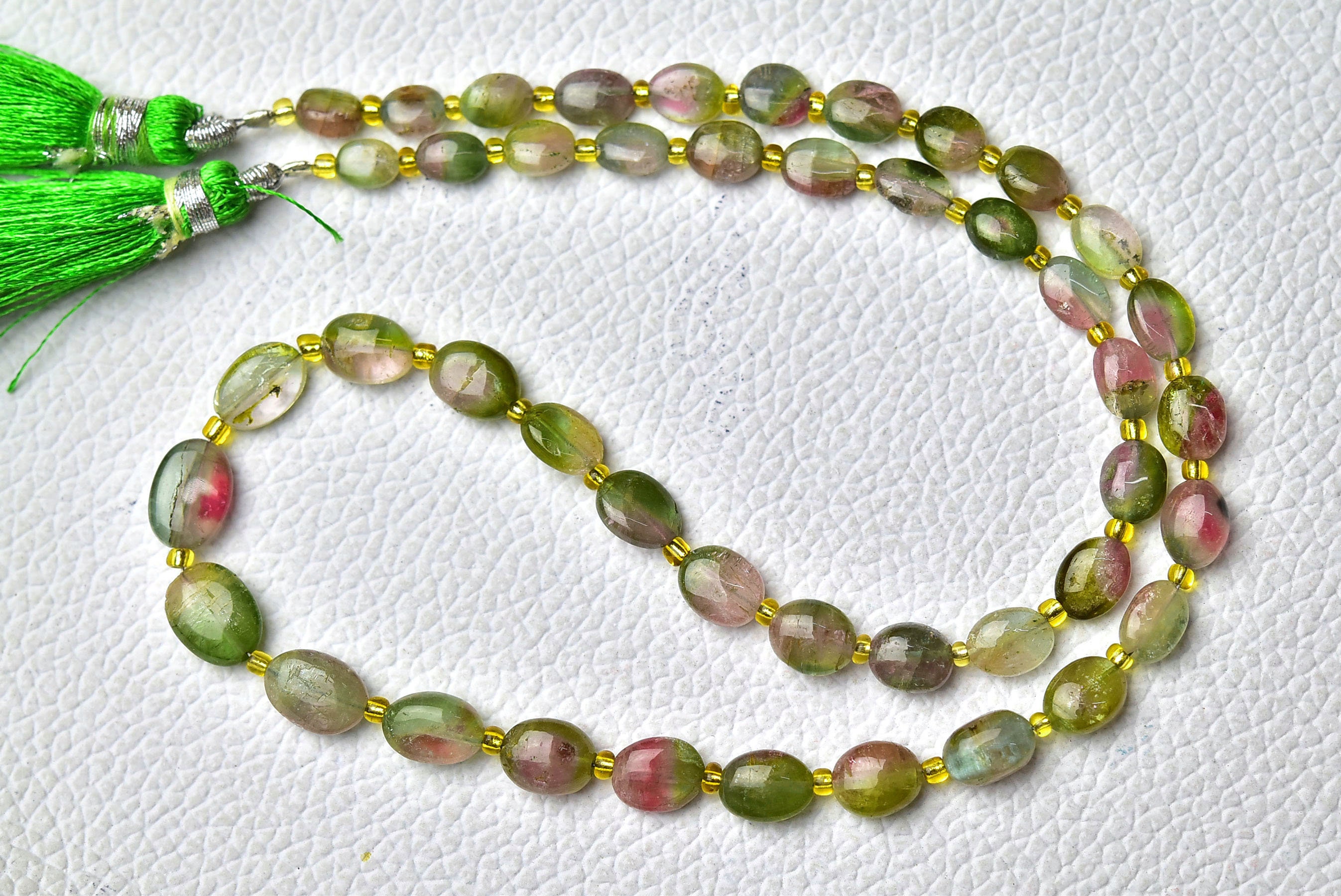 61 Cts, 15 Inch Strand Finest Watermelon Tourmaline Plain Beads Smooth Oval 4x5mm To 7x19mm Gemstone Bead Bi Color Tourmaline Beads No5126