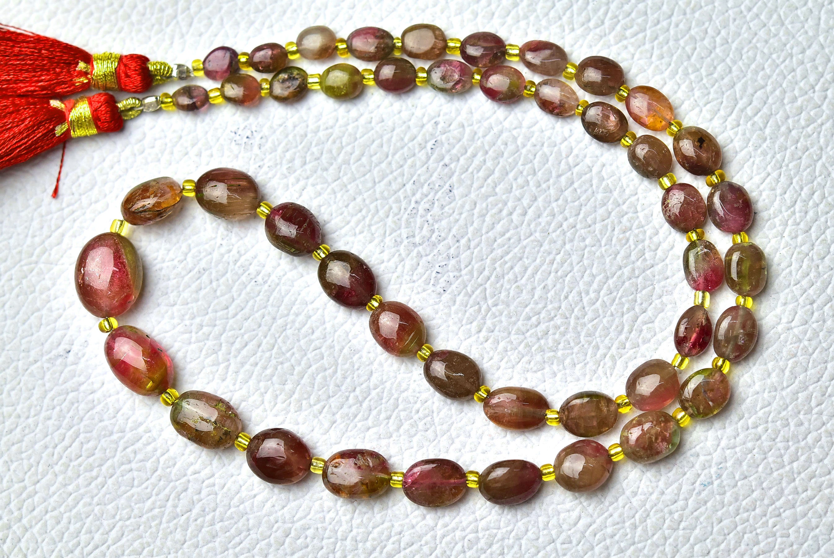 75 Cts, 15 Inch Strand Finest Watermelon Tourmaline Plain Beads Smooth Oval 4x5mm To 7x11mm Gemstone Bead Bi Color Tourmaline Beads No5134