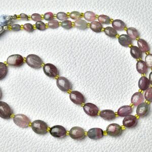80 Cts, 15.5 Inch Strand Finest Watermelon Tourmaline Plain Beads Smooth Oval 4x5mm To 7x10mm Gemstone Bead Bi Color Tourmaline Beads No5118