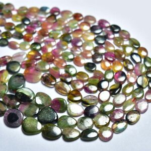 Watermelon Bi Color Tourmaline Slices Beads - 15 Inches - Natural Beautiful Smooth Watermelon Tourmaline Slices - Size Is 5 -10 Mm #911