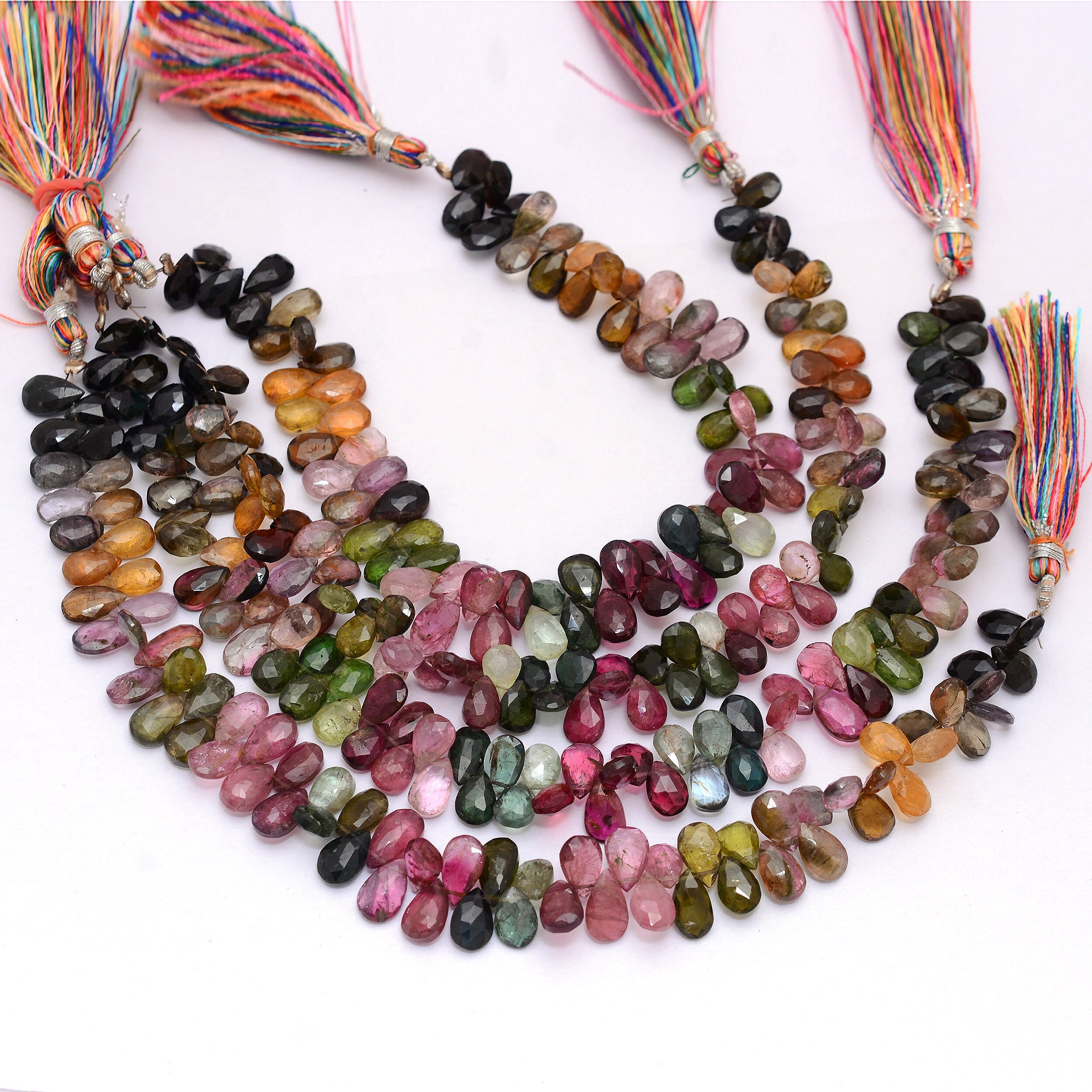High Quality Aaa+ Multi Tourmaline 5x8mm-6x9mm Pear Briolette Beads | Watermelon Tourmaline Gemstone Faceted Loose Beads | 8inch Strand High Quality Aaa+ Multi Tourmaline 5x8mm-6x9mm Pear Briolette Beads | Watermelon Tourmaline Gemstone Faceted Loose Beads | 8inch Strand