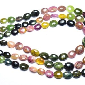 Multi Tourmaline Oval Beads - 10 inches - Natural Smooth Watermelon Tourmaline Oval Beads - Size is 5x6 - 8x10 mm #1446