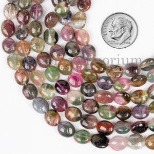 Multi Color Bio Tourmaline Plain Oval Beads, Natural Watermelon Tourmaline Beads, Loose Smooth Oval Shape Beads Strand, Jewelry Making Beads
