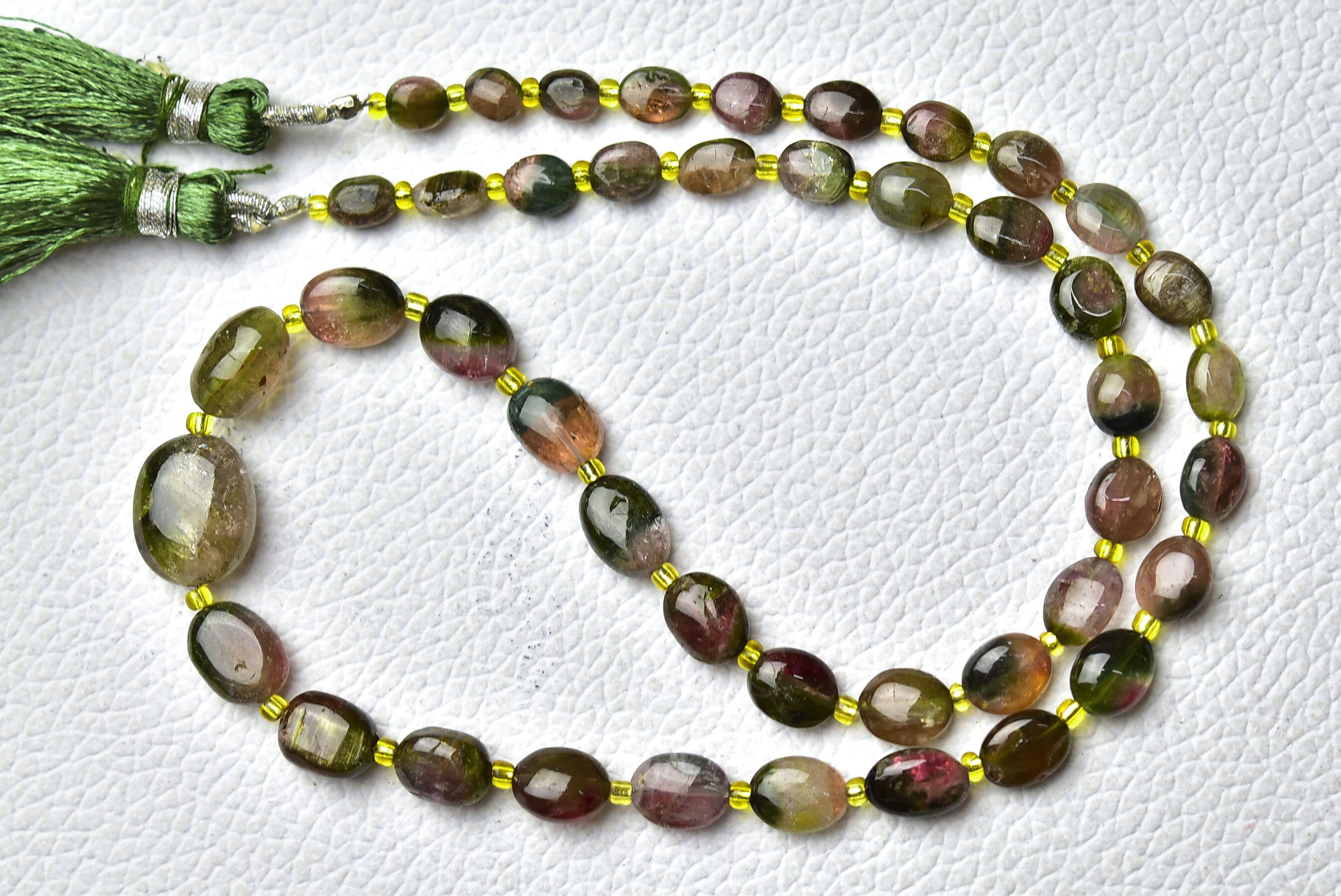 Natural Watermelon Tourmaline Plain Beads Smooth Oval 4x6mm To 7x10mm Gemstone Bead Rare Tourmaline Beads 79 Cts, 15.5 Inch Strand No5143