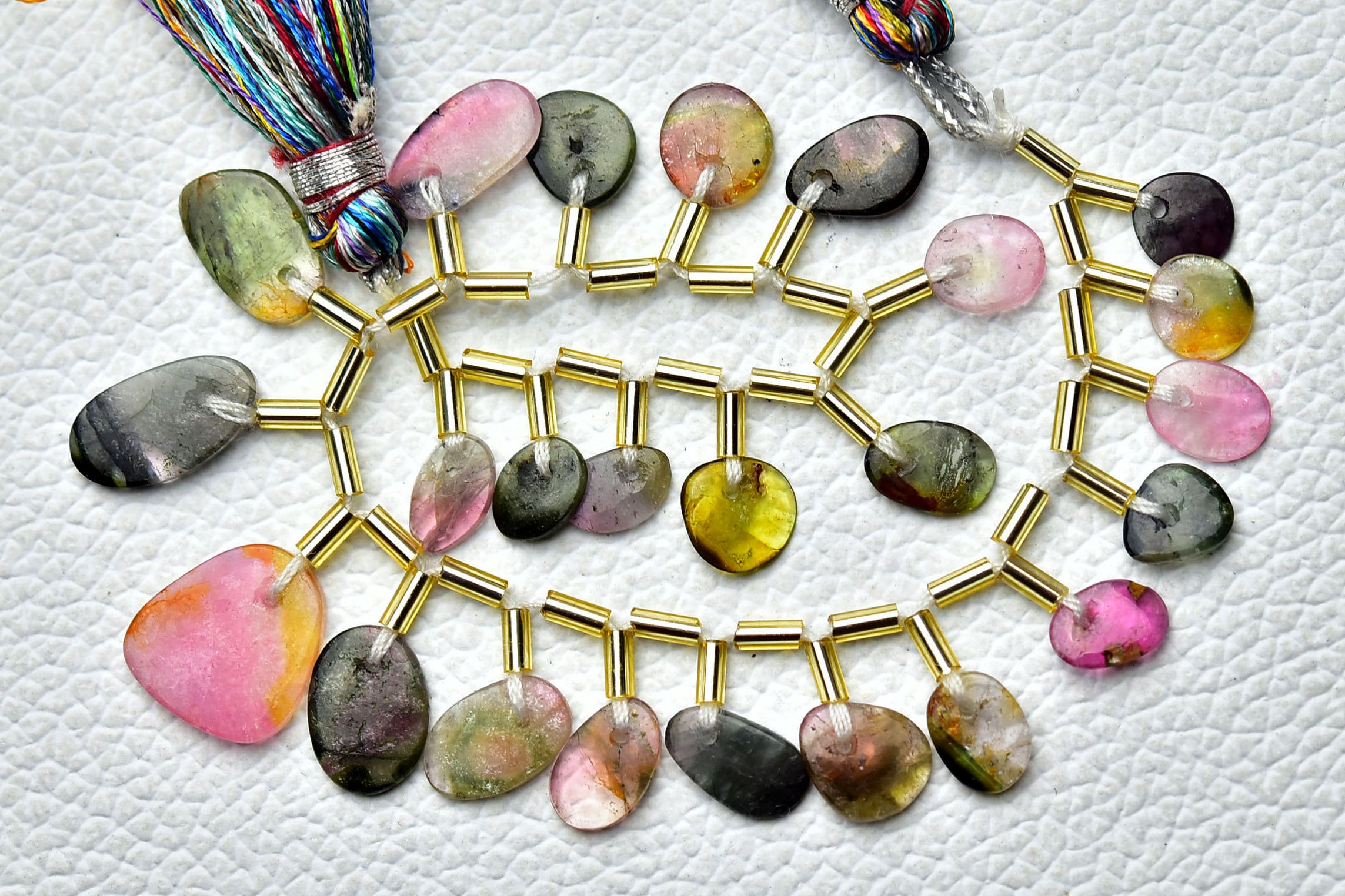 Natural Multi Watermelon Tourmaline Slice Bead ( 1mm Hole Front Drilled ) 5x8mm To 9x11mm Bi Tourmaline Smooth Beads 7 Inch Strand No6278 Natural Multi Watermelon Tourmaline Slice Bead ( 1mm Hole Front Drilled ) 5x8mm To 9x11mm Bi Tourmaline Smooth Beads 7 Inch Strand No6278