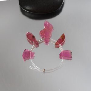 Pink Watermelon Tourmaline Slice Briolettes - 10 To 19 Mm - Set Of 5