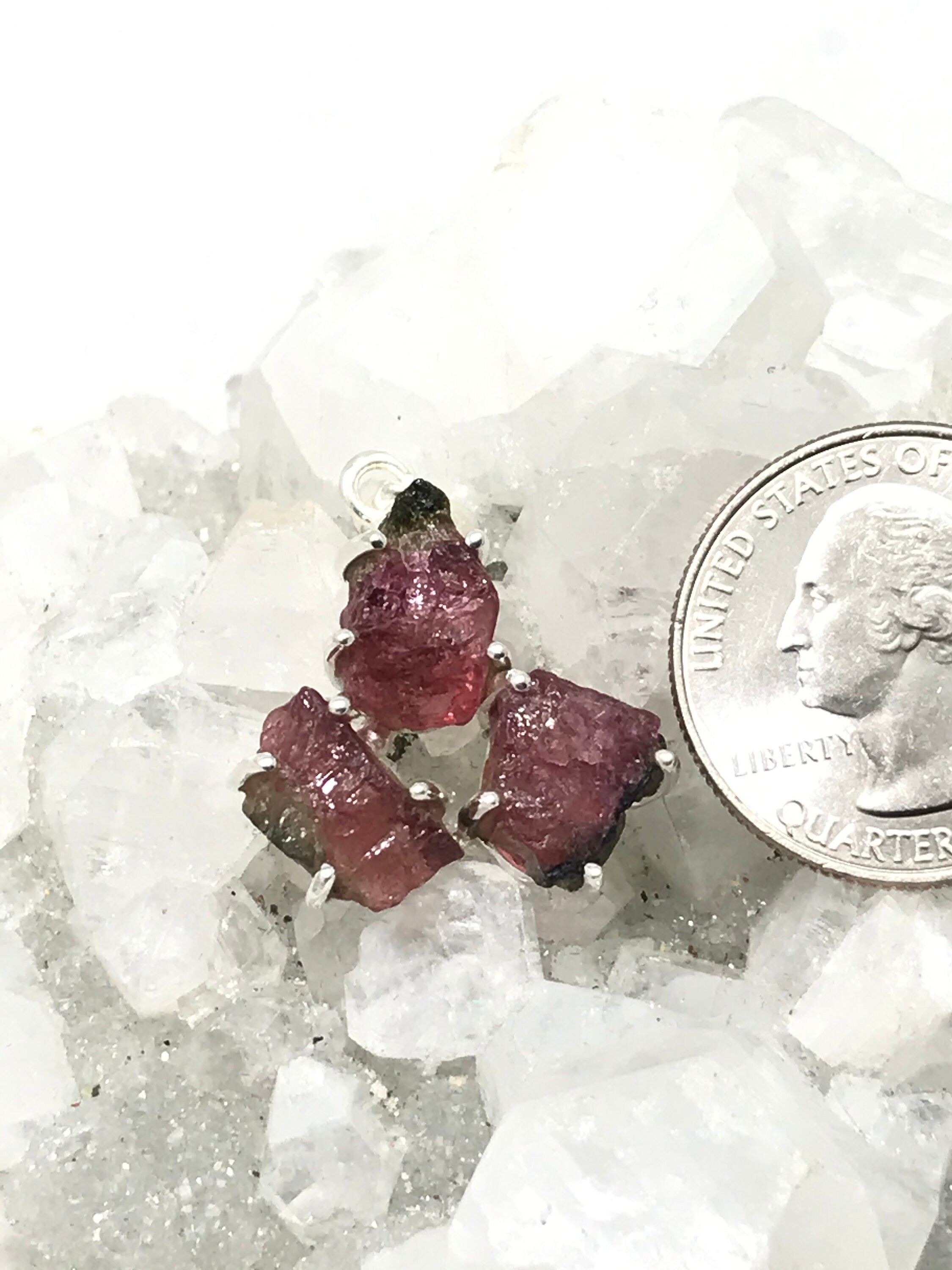 Amazing Watermelon Tourmaline Nuggets  Pendant