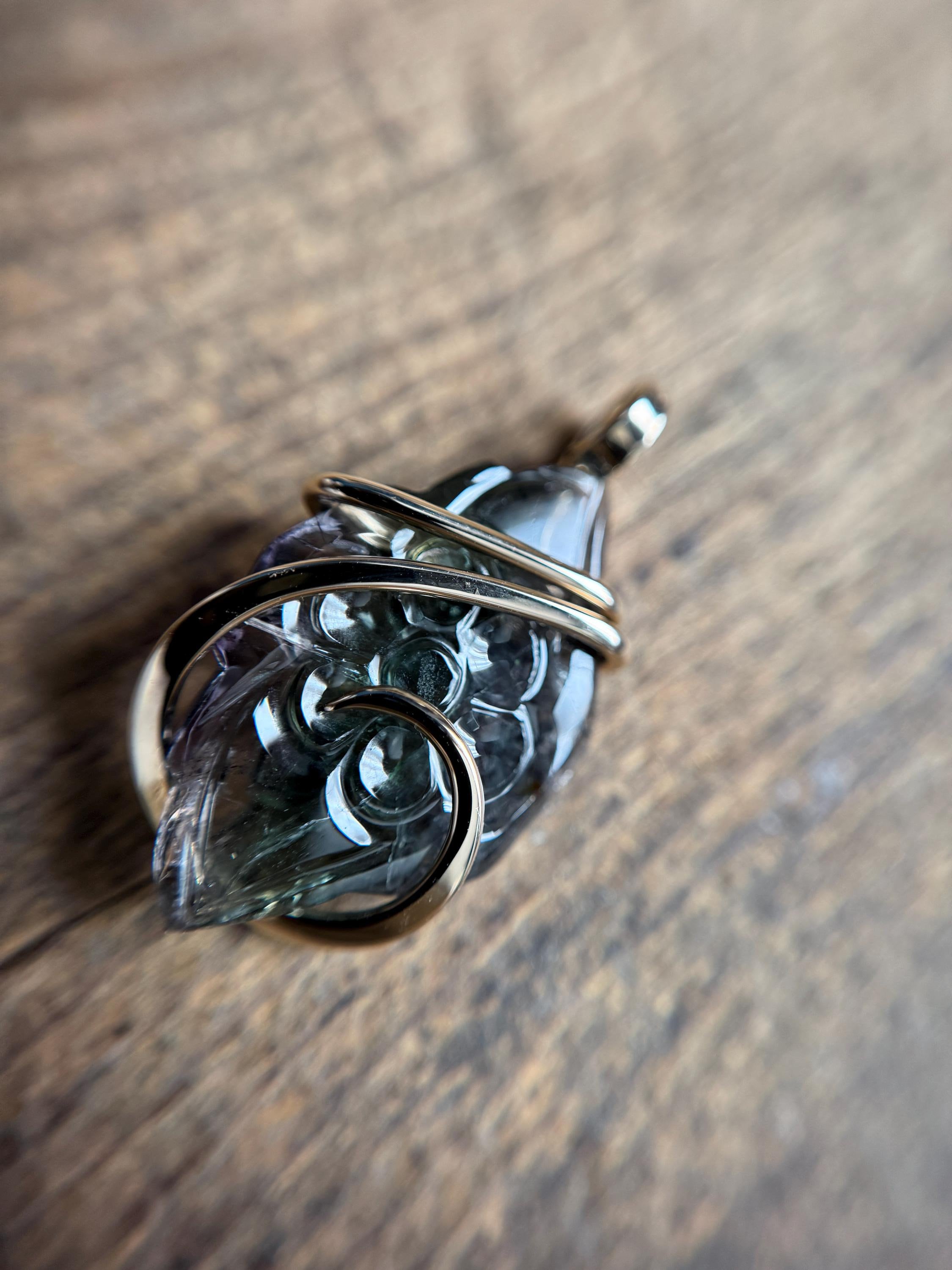 Carved Watermelon Tourmaline In 14k Gold Pendant