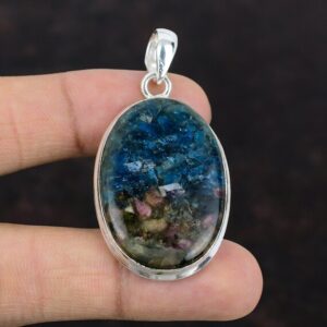 Watermelon Tourmaline Pendant: Handmade 925 Sterling Silver Gemstone Jewelry