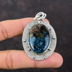 Watermelon Tourmaline Pendant: Handmade 925 Sterling Silver Vintage Jewelry