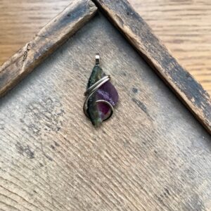 Watermelon tourmaline in 14k gold pendant