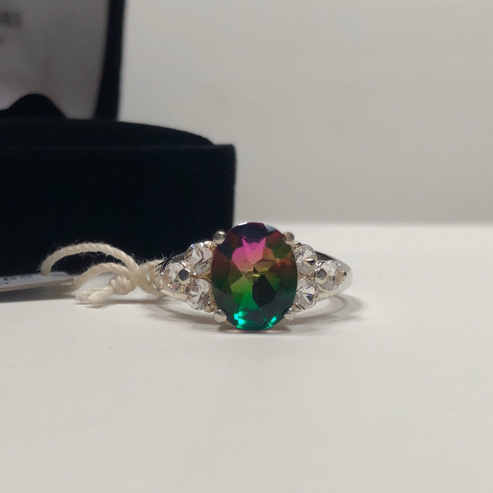 4ctw Watermelon Tourmaline Doublet Ring With Sizing Bi Color