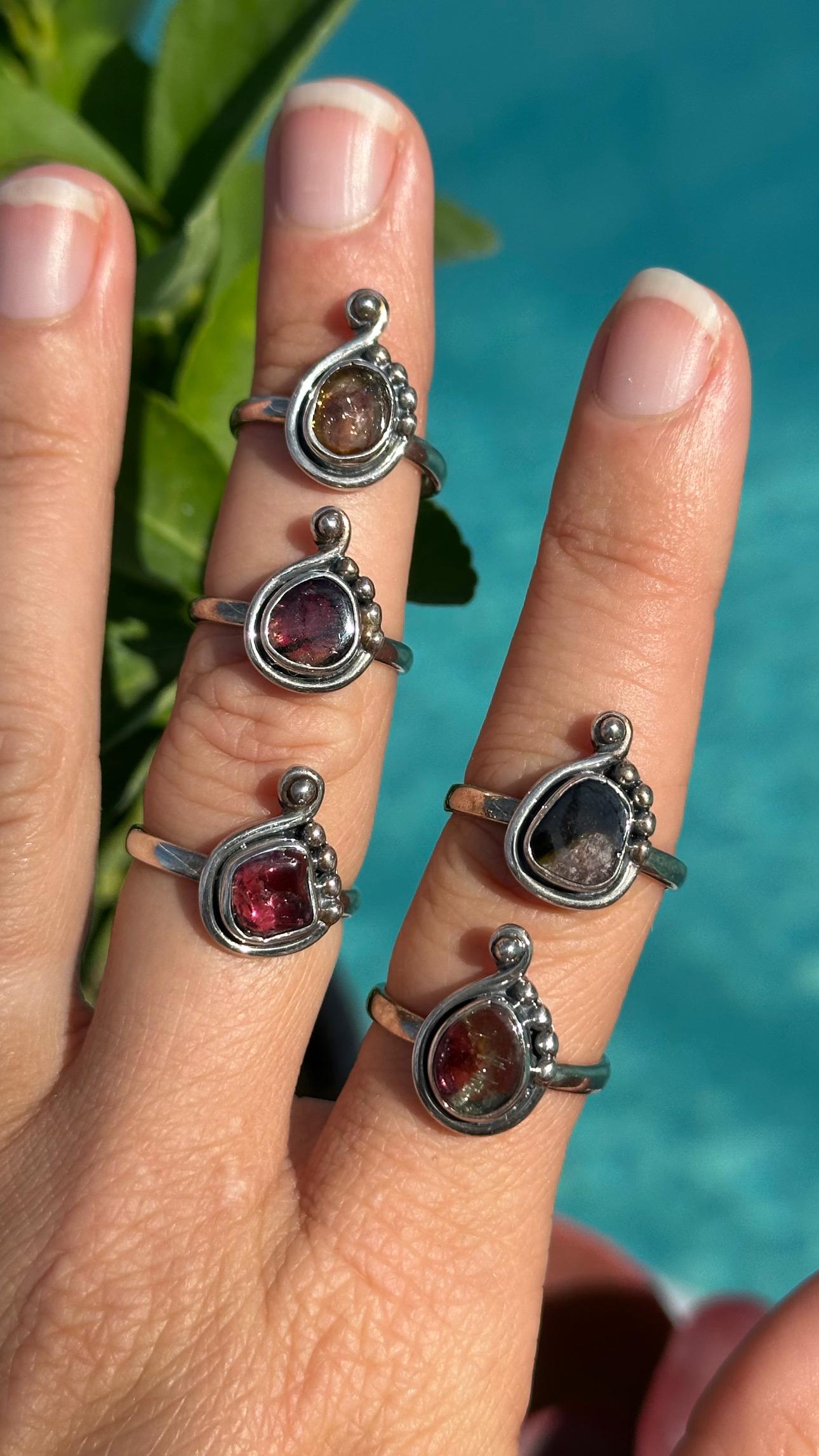Watermelon Tourmaline Ring • .925 Sterling Silver • Choose Your Ring