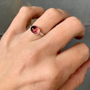 Elegant Oval Watermelon Tourmaline Solitaire Sterling Silver Ring | Choose Your Stone | Made To Order | Tourmaline Ring | Engagement Ring