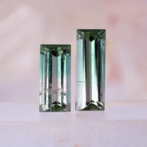 Natural Sea foam Green Bi color Tourmaline Baguette 4.54 Cts 2 pcs-Watermelon Tourmaline-Pastel Green Bi Tourmaline-Tourmaline Ring size Natural Sea foam Green Bi color Tourmaline Baguette 4.54 Cts 2 pcs-Watermelon Tourmaline-Pastel Green Bi Tourmaline-Tourmaline Ring size