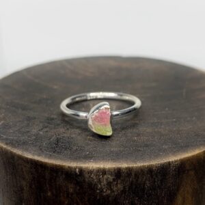 Rough Watermelon Tourmaline Ring US 6.5 - Sterling Silver - Green and Pink Stone Jewelry - October Birthstone - Genuine Tourmaline Jewelry Rough Watermelon Tourmaline Ring US 6.5 - Sterling Silver - Green and Pink Stone Jewelry - October Birthstone - Genuine Tourmaline Jewelry