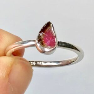 Rough Watermelon Tourmaline Ring US 6 - Sterling Silver - Pink Stone Jewelry - October Birthstone - Tourmaline Jewelry - Birthstone Jewelry Rough Watermelon Tourmaline Ring US 6 - Sterling Silver - Pink Stone Jewelry - October Birthstone - Tourmaline Jewelry - Birthstone Jewelry