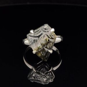 Sterling Silver Carved Watermelon Tourmaline Ring Size 10 Sterling Silver Carved Watermelon Tourmaline Ring Size 10