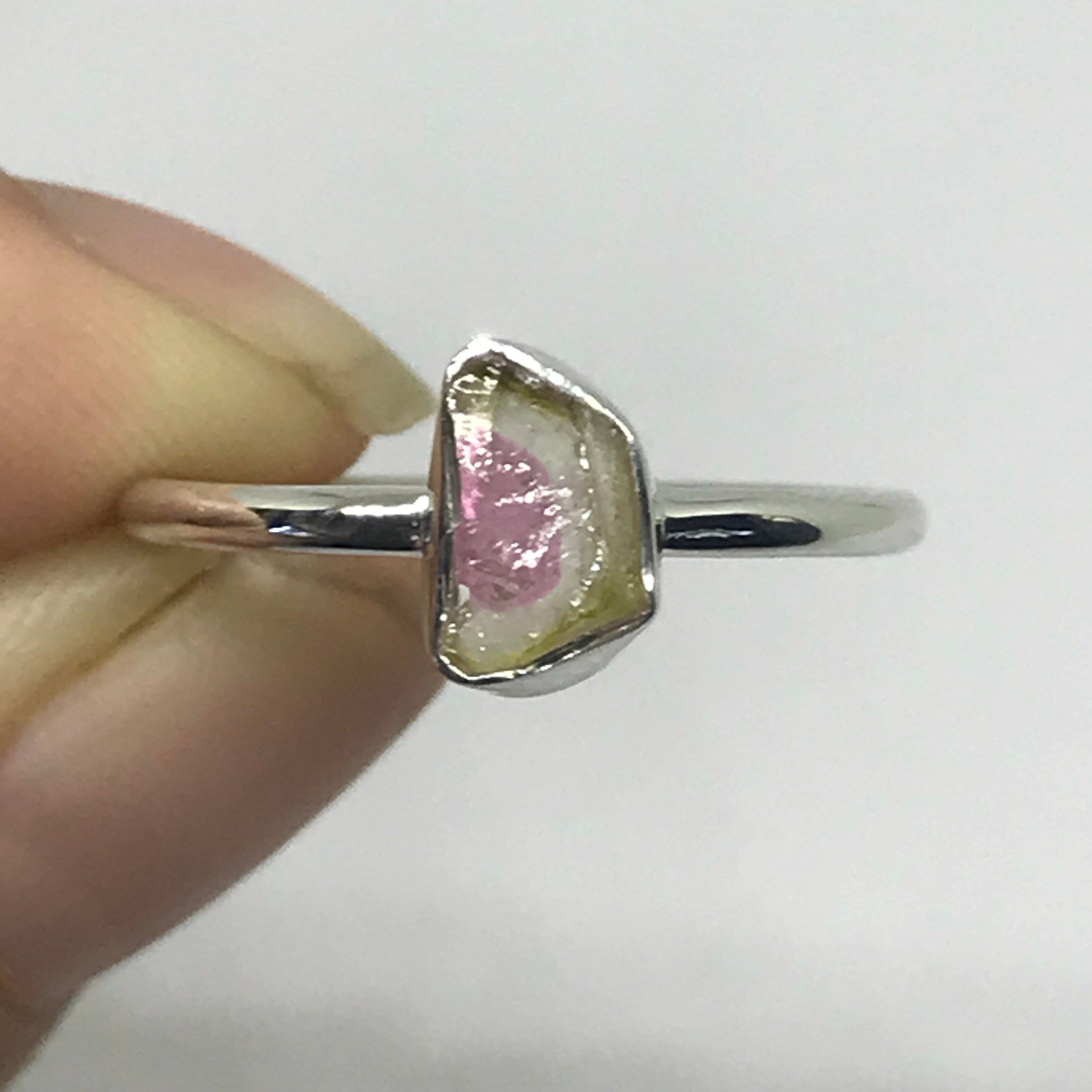 Watermelon Tourmaline Ring - Sterling Silver - Pink Stone Jewelry - October Birthstone - Tourmaline Jewelry - Birthstone Jewelry