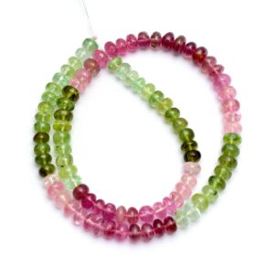 Aaa+ Watermelon Tourmaline 6mm-8mm Smooth Rondelle | 16" Strand | Calabar Mines Pink / Green Multi Tourmaline Precious Gemstone Loose Beads Aaa+ Watermelon Tourmaline 6mm-8mm Smooth Rondelle | 16" Strand | Calabar Mines Pink / Green Multi Tourmaline Precious Gemstone Loose Beads