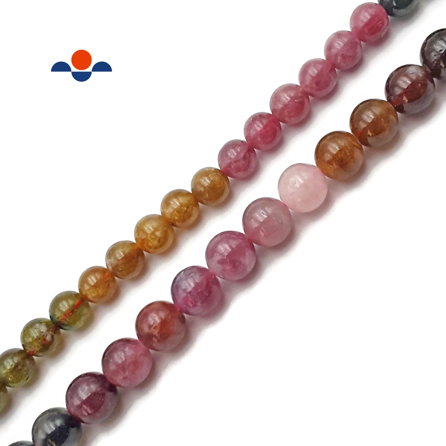 High Quality Watermelon Tourmaline Smooth Round Beads Size 7mm 8mm 15.5" Strand High Quality Watermelon Tourmaline Smooth Round Beads Size 7mm 8mm 15.5" Strand