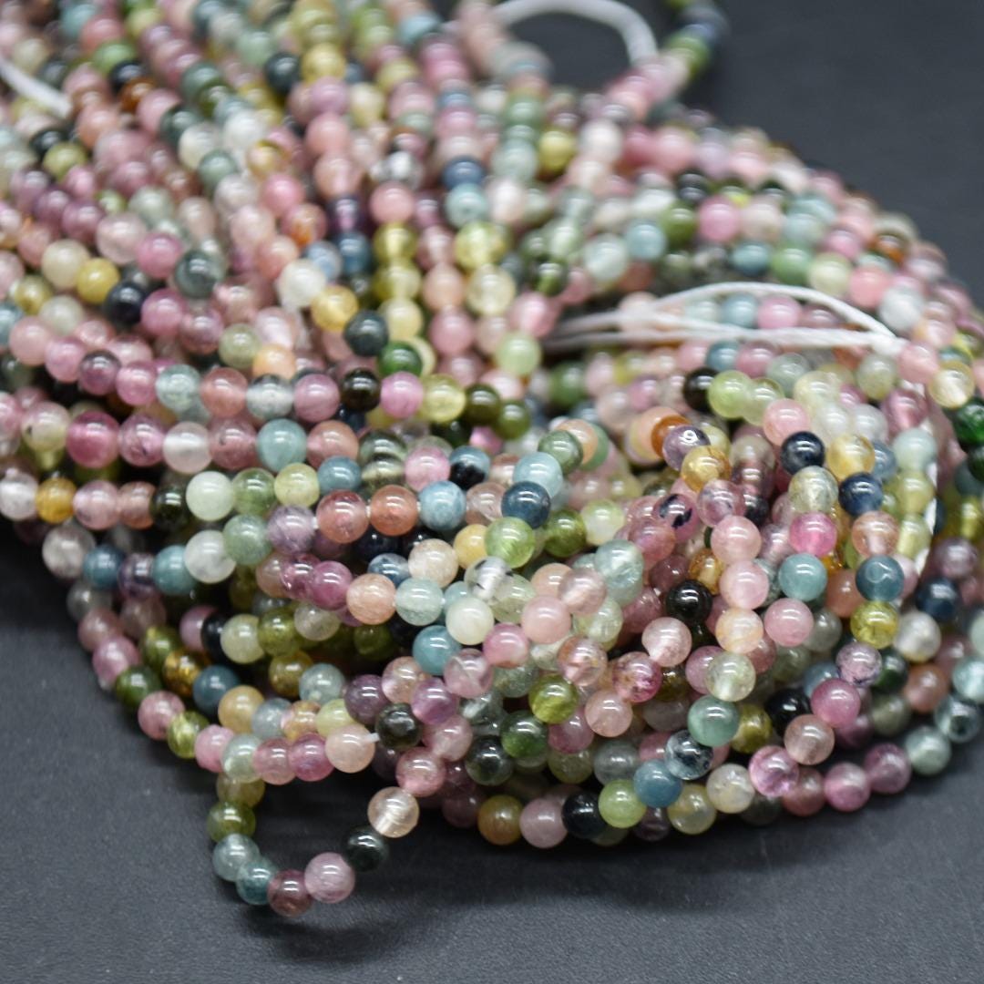 Watermelon Tourmaline (light) Round Beads - 2mm Or 3mm Sizes - 15" Strand, For Jewellery Making Watermelon Tourmaline (light) Round Beads - 2mm Or 3mm Sizes - 15" Strand, For Jewellery Making