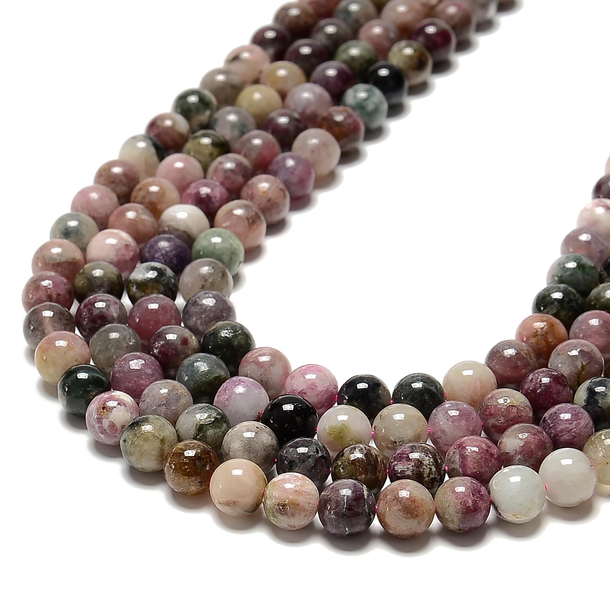 Multi-color Watermelon Tourmaline Smooth Round Beads 7mm 9mm 12mm 15.5'' Strand Multi-color Watermelon Tourmaline Smooth Round Beads 7mm 9mm 12mm 15.5'' Strand