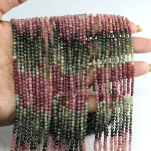 Multi Tourmaline Smooth Round Beads Multi Tourmaline 2.5-3 Mm Round Beads Smooth Watermelon Tourmaline Beads Loose Gemstone For Jewelry