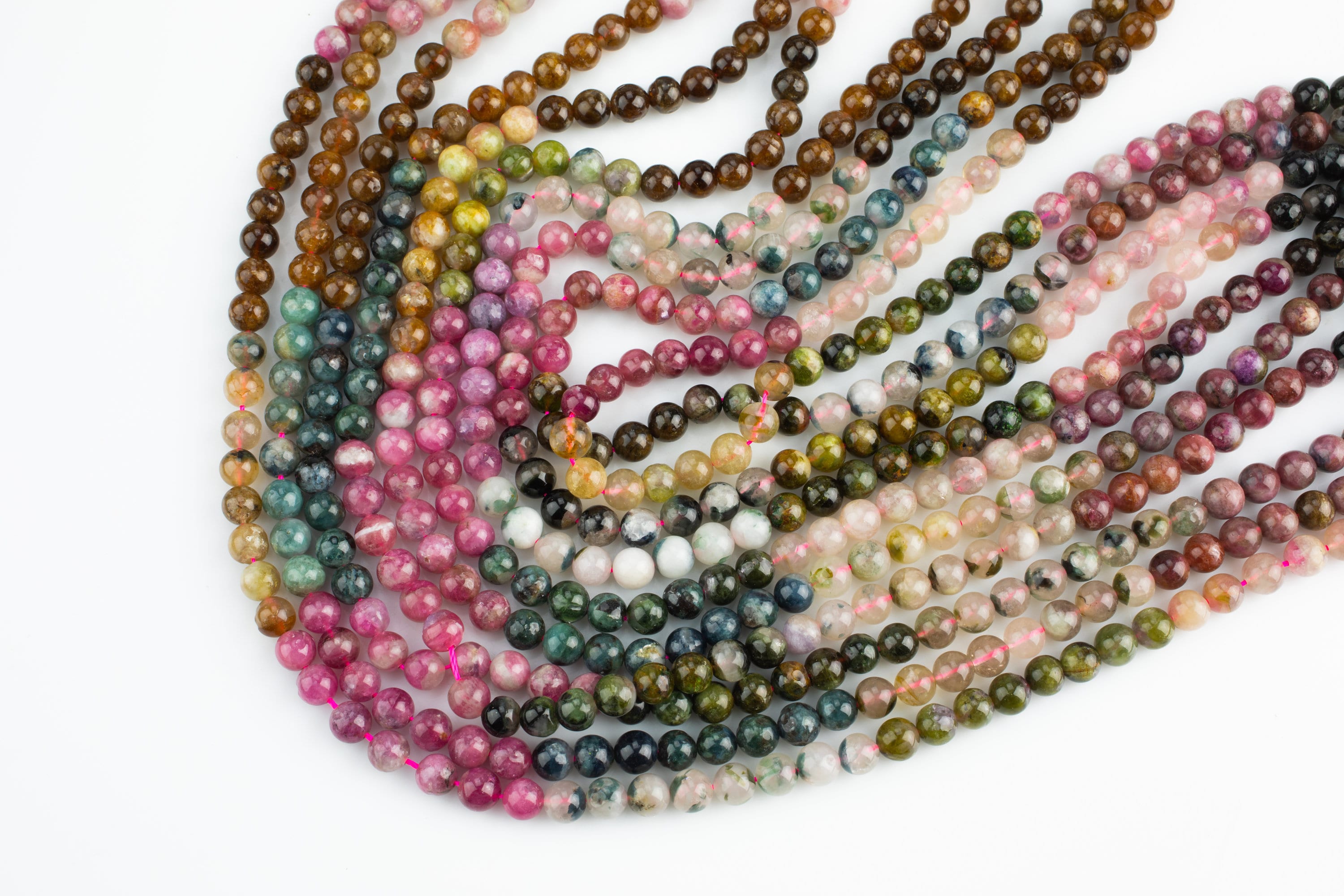 Natural Watermelon Tourmaline  High Quality In  Round, 4mm, 6mm, 8mm, 10mm Aaa Quality  Smooth Gemstone Beads
