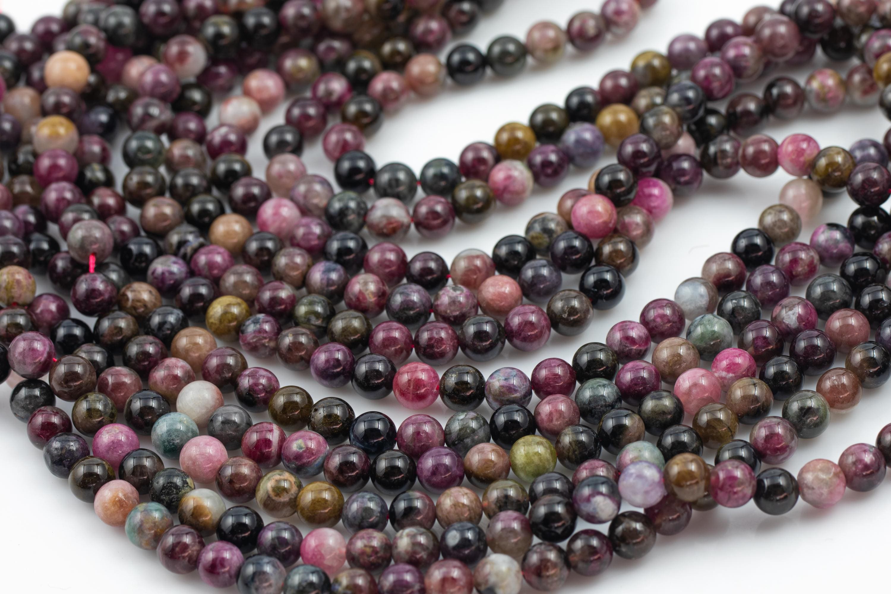 Natural Watermelon Tourmaline  High Quality In  Round, 4mm, 6mm, 8mm, 10mm Aaa Quality  Smooth Gemstone Beads