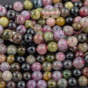 Natural Watermelon Tourmaline  High Quality in  Round, 4mm, 6mm, 8mm, 10mm AAA Quality  Smooth Gemstone Beads