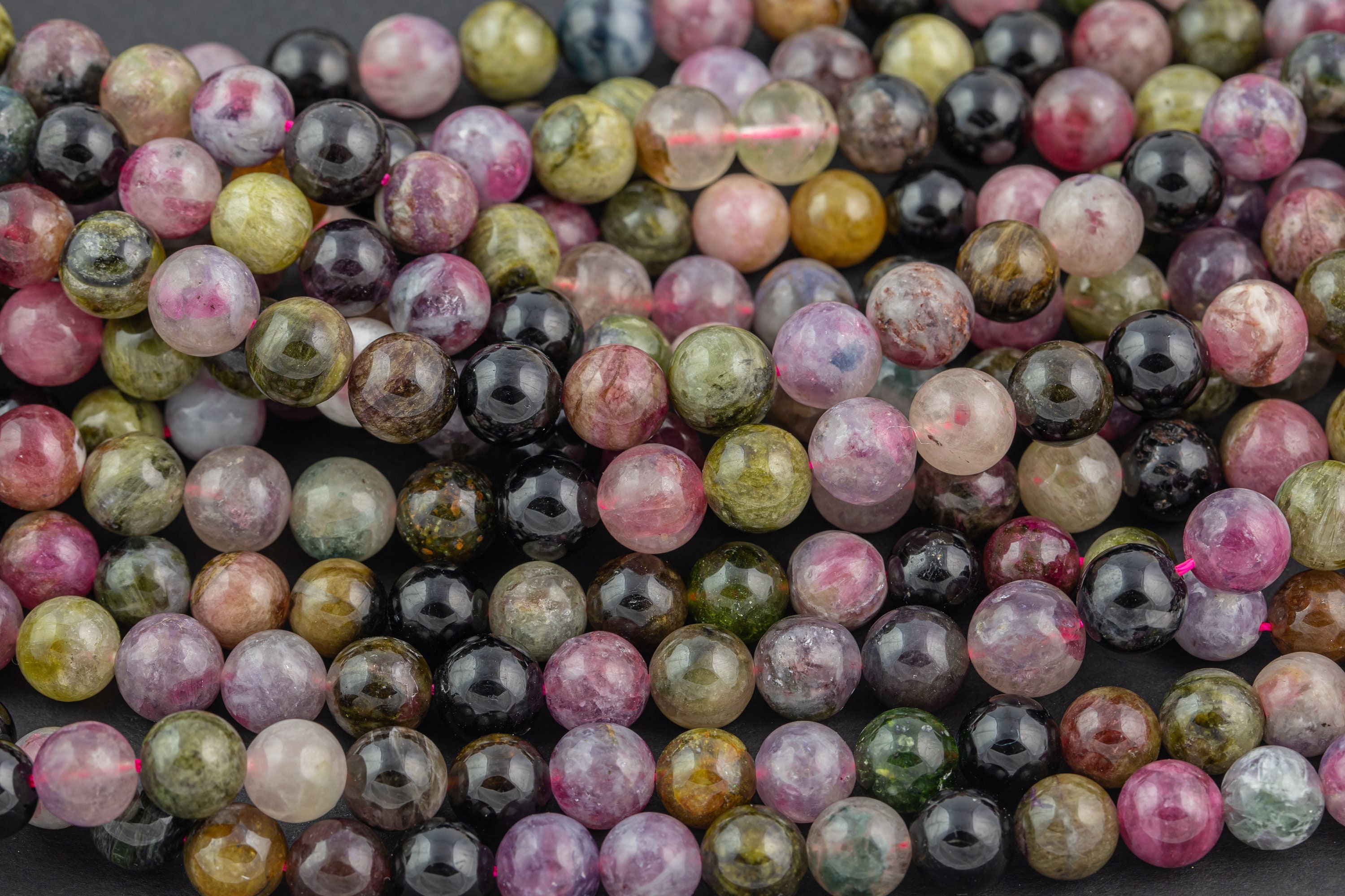 Natural Watermelon Tourmaline High Quality In Round, 4mm, 6mm, 8mm, 10mm Aaa Quality Smooth Gemstone Beads Natural Watermelon Tourmaline High Quality In Round, 4mm, 6mm, 8mm, 10mm Aaa Quality Smooth Gemstone Beads